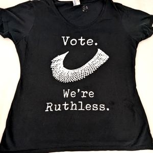 Vote.  We're Ruthless.  Ruth Bader Ginsburg White Collar Supreme Court Large